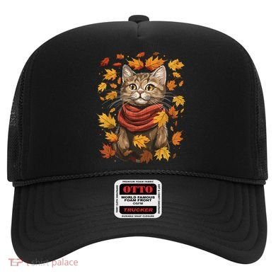 Autumn Themed Cute Cat Fall Breeze Kitten Cat Lover Hat