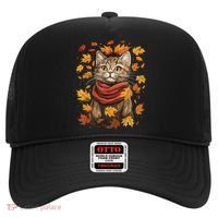 Autumn Themed Cute Cat Fall Breeze Kitten Cat Lover Hat thumb 0