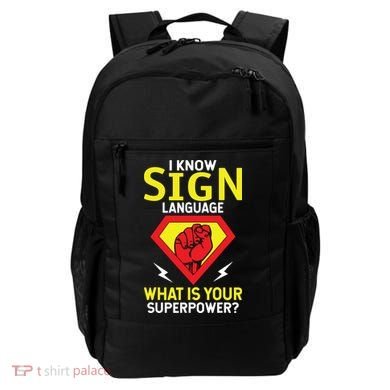 Asl Tee Deaf Tee Deaf Culture American Sign Language Backpack