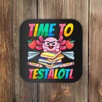 Axolotl Test Day Teacher Time To Testalotl Testing Day Women  Coaster thumb 0
