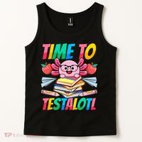 Axolotl Test Day Teacher Time To Testalotl Testing Day Women  Tank Top thumb 2