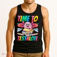 Axolotl Test Day Teacher Time To Testalotl Testing Day Women  Tank Top thumb 3