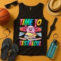 Axolotl Test Day Teacher Time To Testalotl Testing Day Women  Tank Top thumb 4