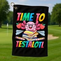 Axolotl Test Day Teacher Time To Testalotl Testing Day Women  Golf Towel thumb 1
