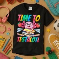 Axolotl Test Day Teacher Time To Testalotl Testing Day Women  Kids T-Shirt thumb 3