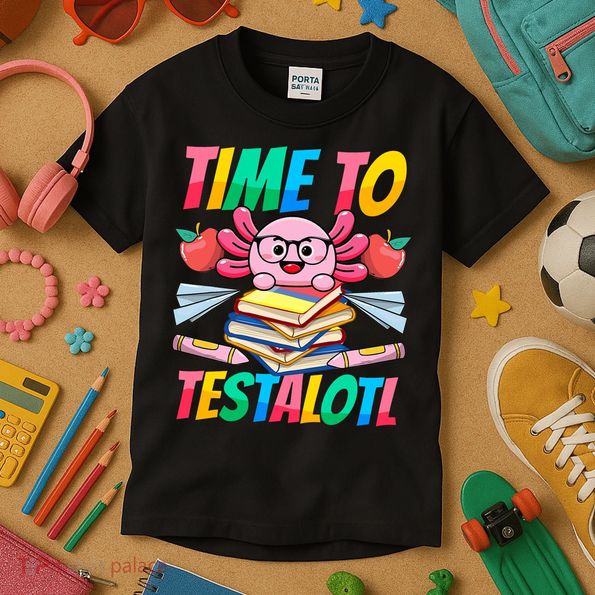 Axolotl Test Day Teacher Time To Testalotl Testing Day Women  Kids T-Shirt