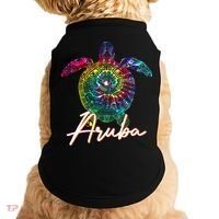 Aruba Tie Dye Sea Turtle Matching Family Vacation Doggie Tank thumb 0