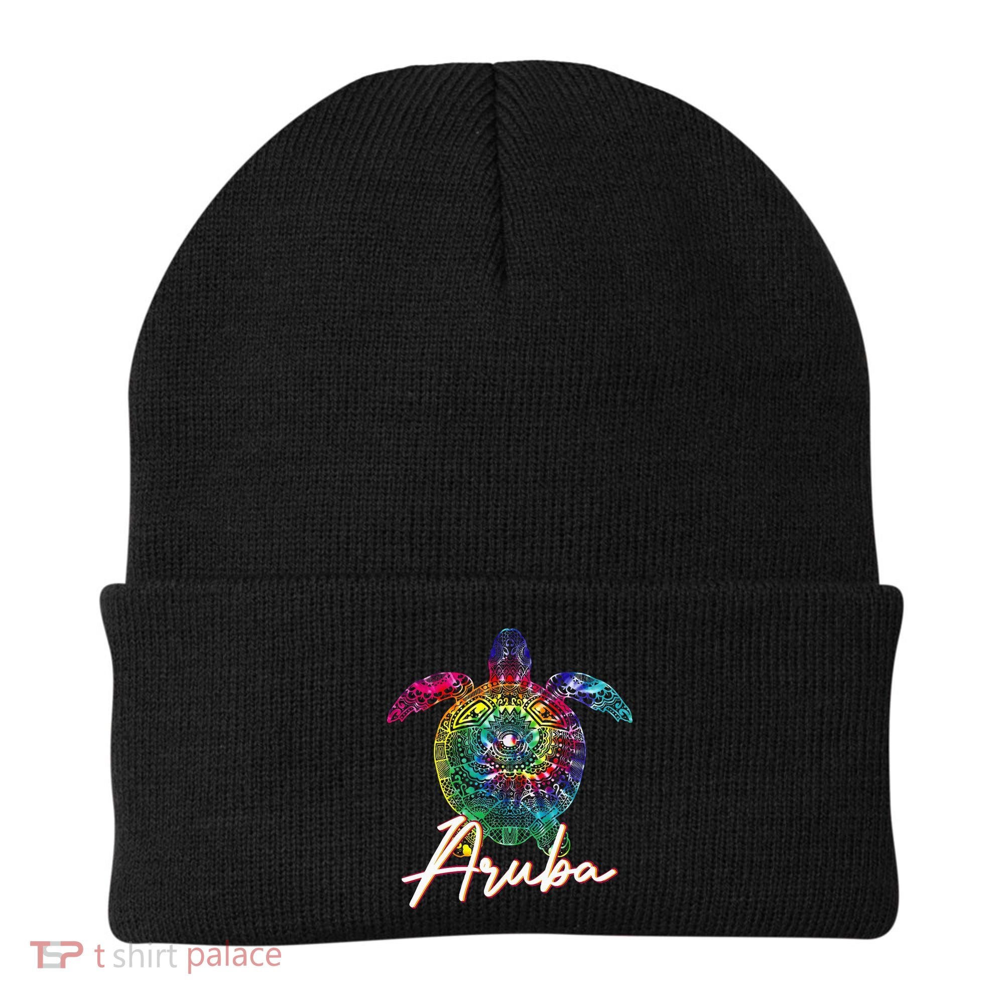 Aruba Tie Dye Sea Turtle Matching Family Vacation Beanie