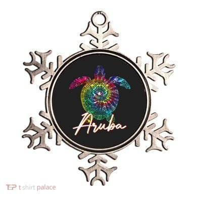 Aruba Tie Dye Sea Turtle Matching Family Vacation Ornament