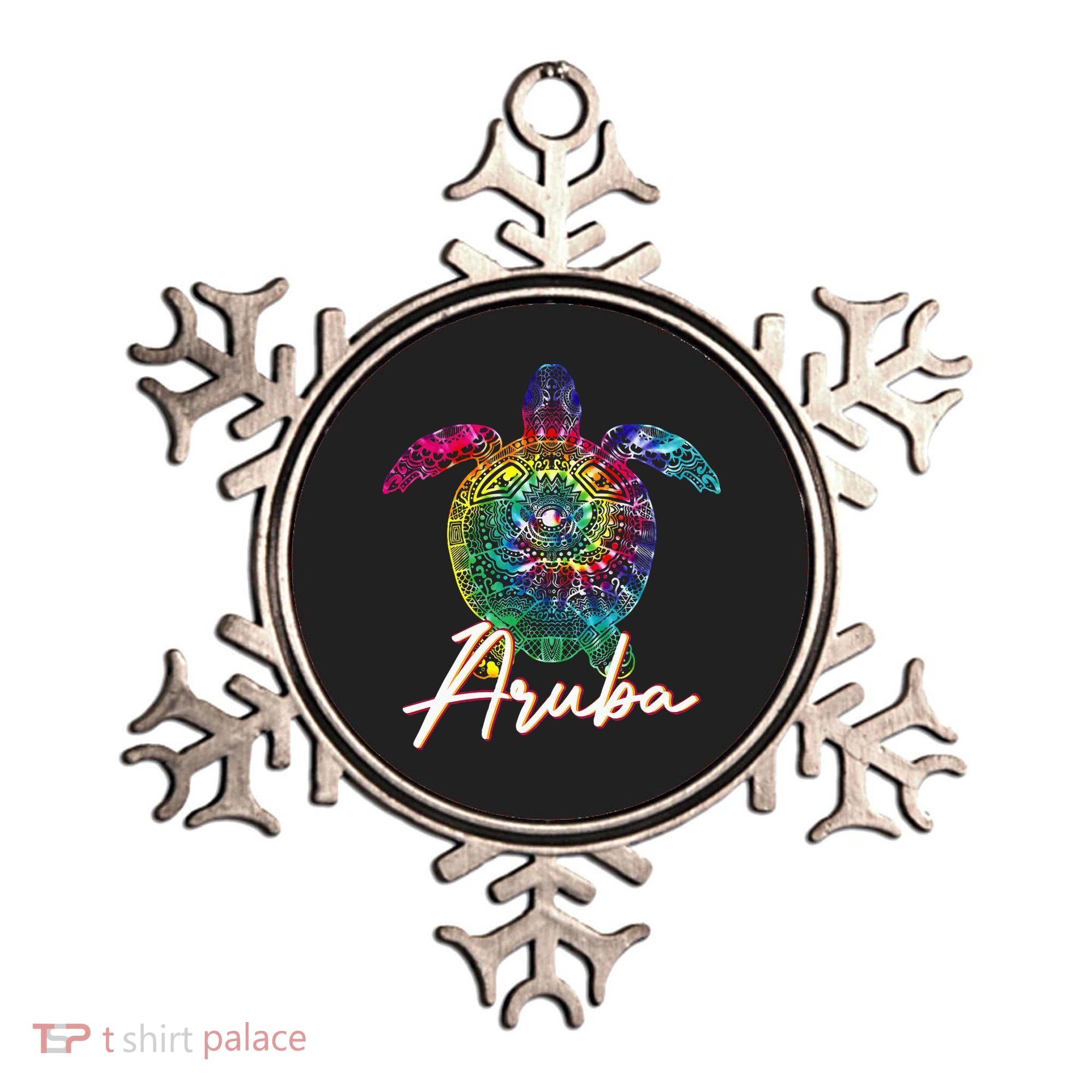 Aruba Tie Dye Sea Turtle Matching Family Vacation Ornament