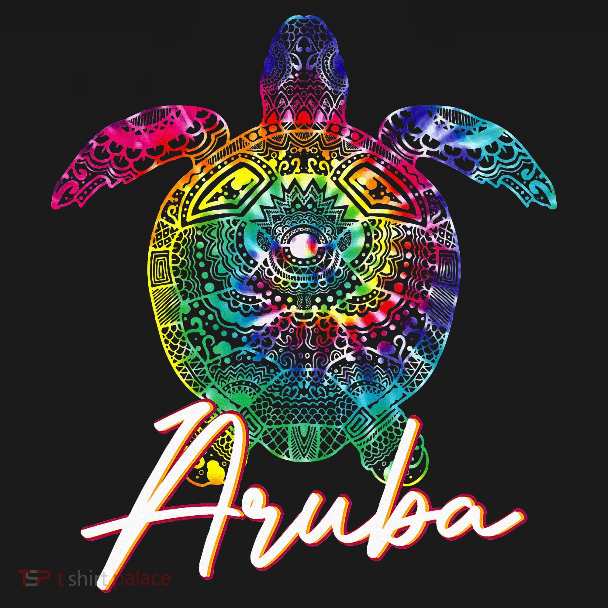 Aruba Tie Dye Sea Turtle Matching Family Vacation Women's Tank Top
