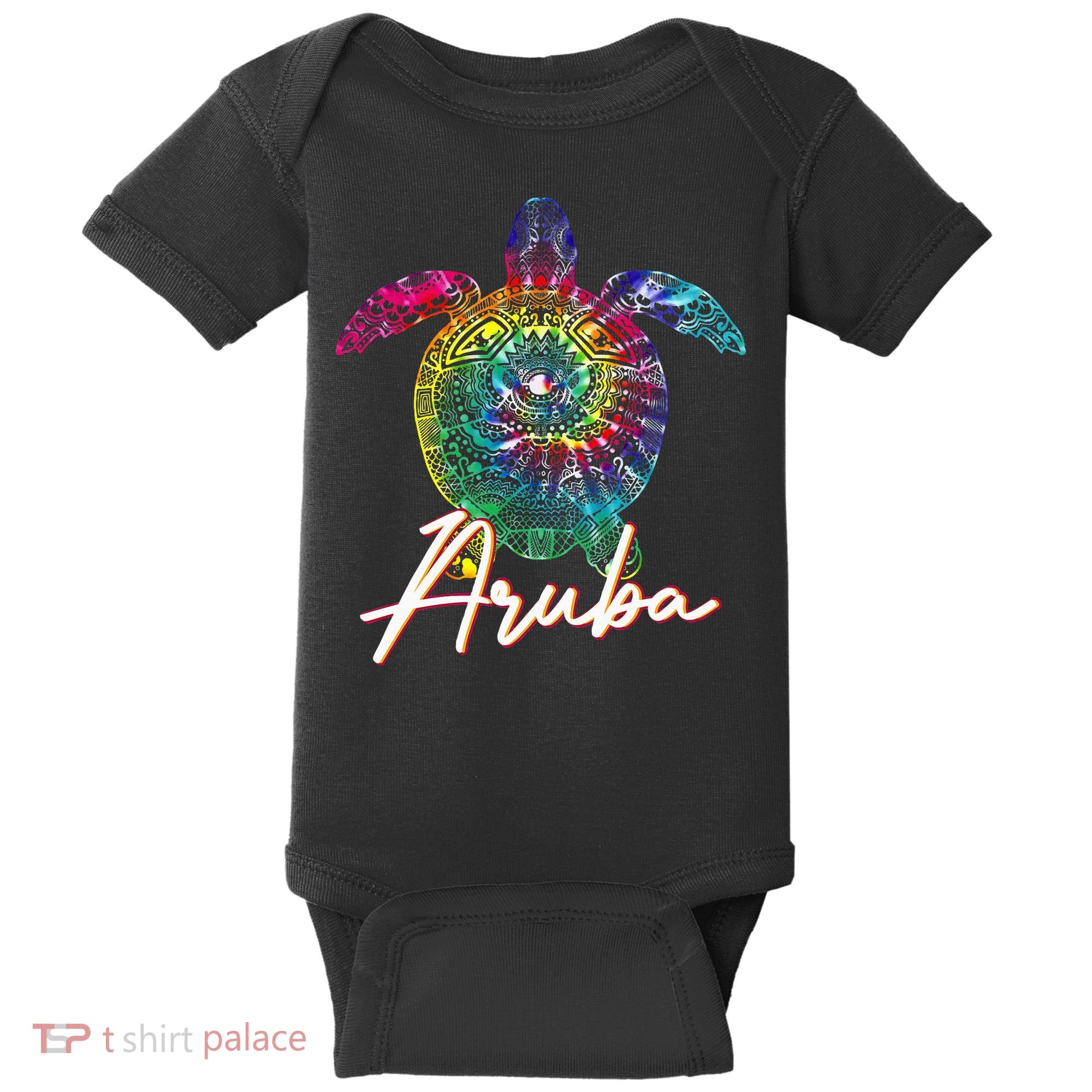 Aruba Tie Dye Sea Turtle Matching Family Vacation Baby Bodysuit