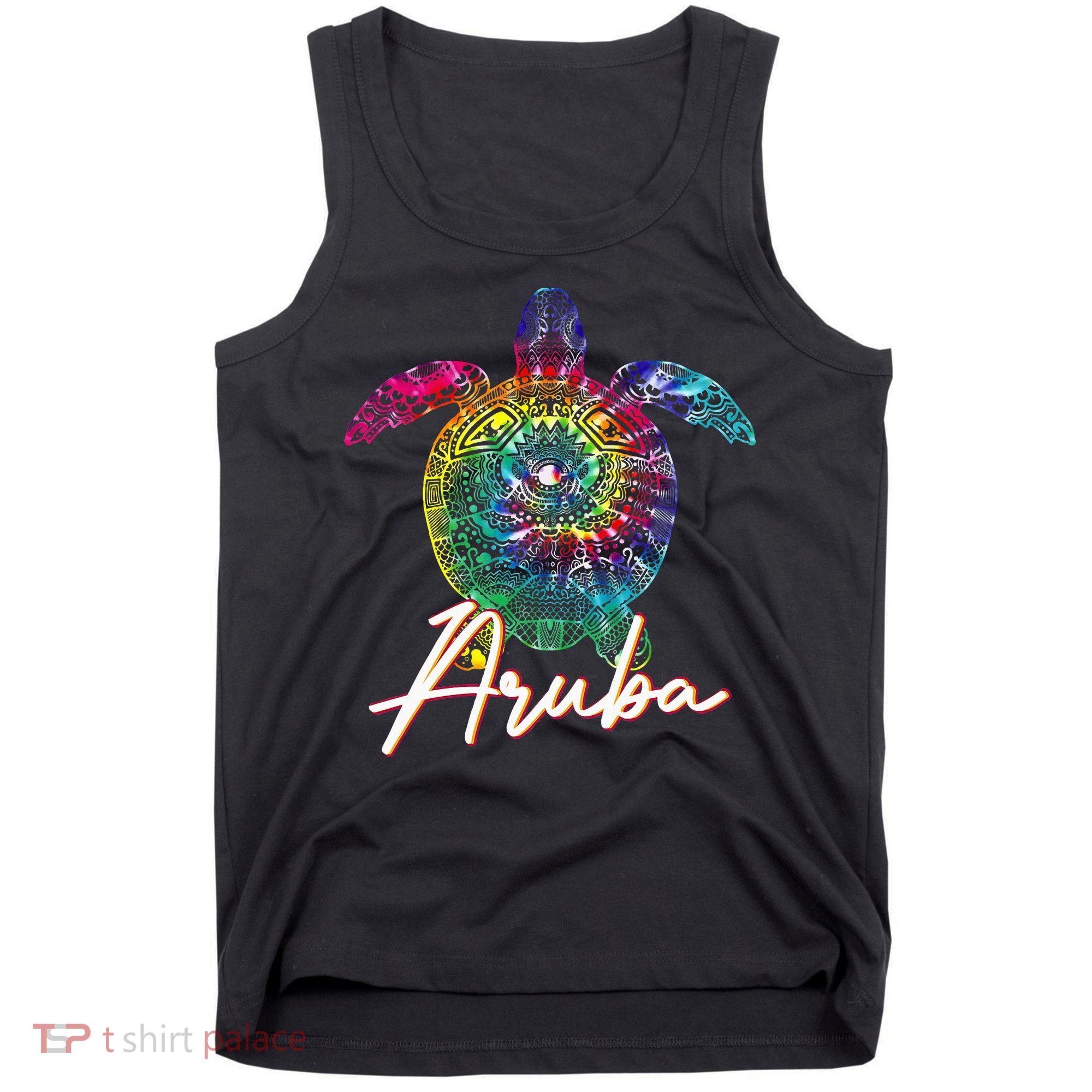 Aruba Tie Dye Sea Turtle Matching Family Vacation Tank Top