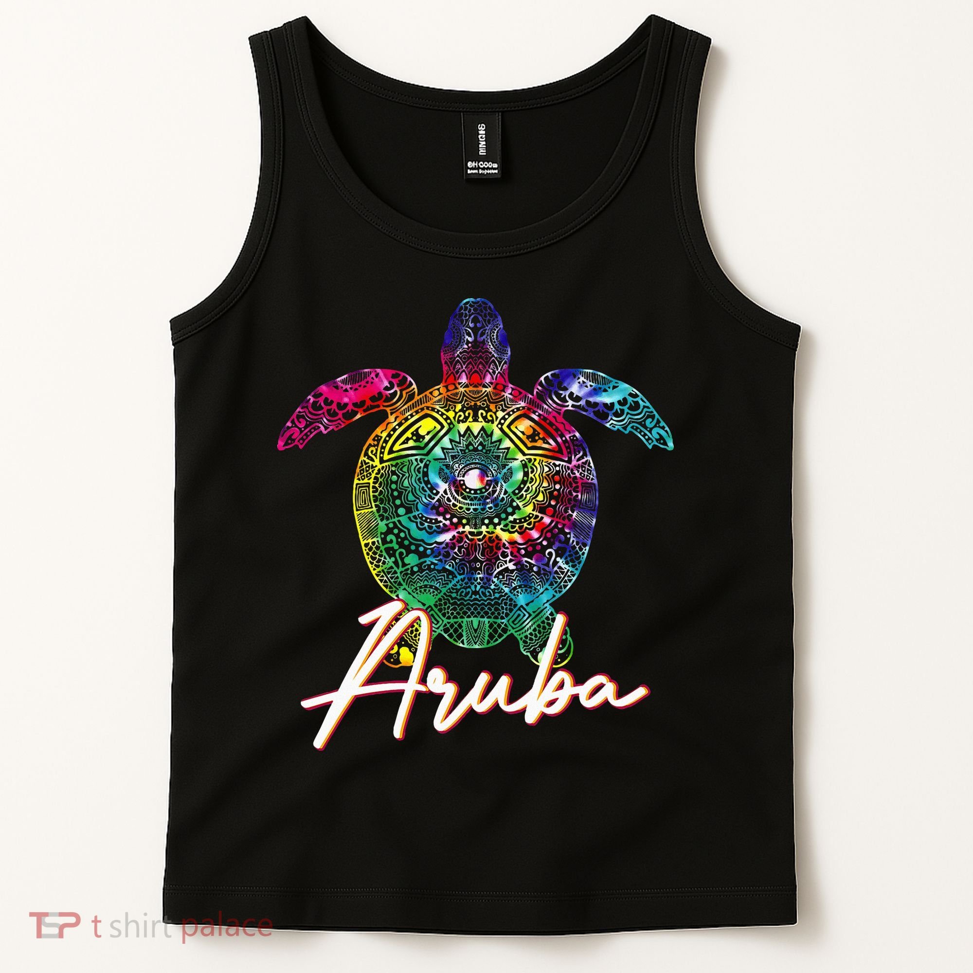Aruba Tie Dye Sea Turtle Matching Family Vacation Tank Top