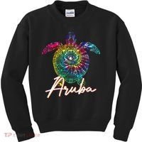 Aruba Tie Dye Sea Turtle Matching Family Vacation Kids Sweatshirt thumb 0