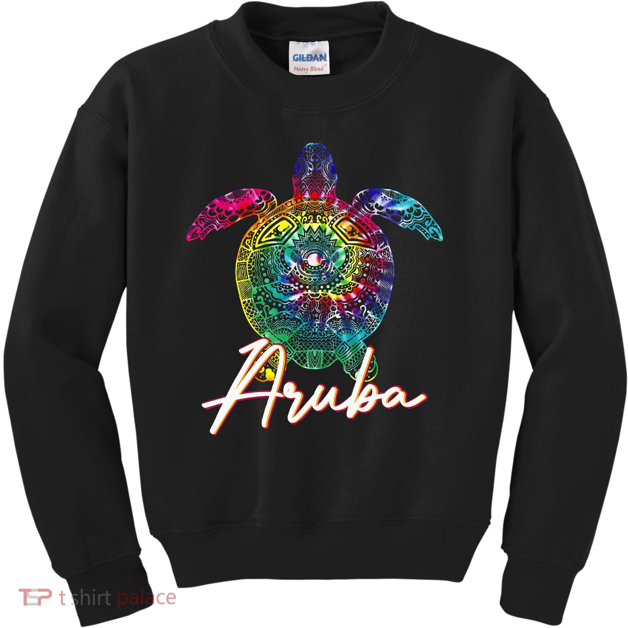 Aruba Tie Dye Sea Turtle Matching Family Vacation Kids Sweatshirt