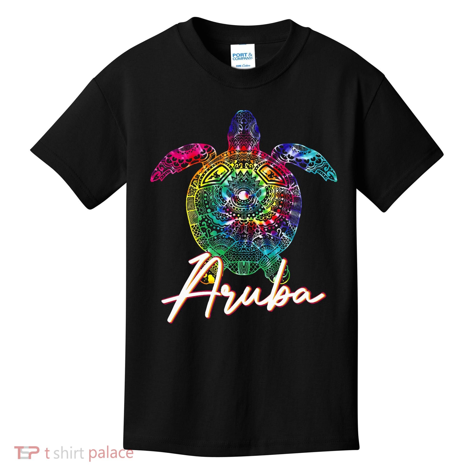 Aruba Tie Dye Sea Turtle Matching Family Vacation Kids T-Shirt