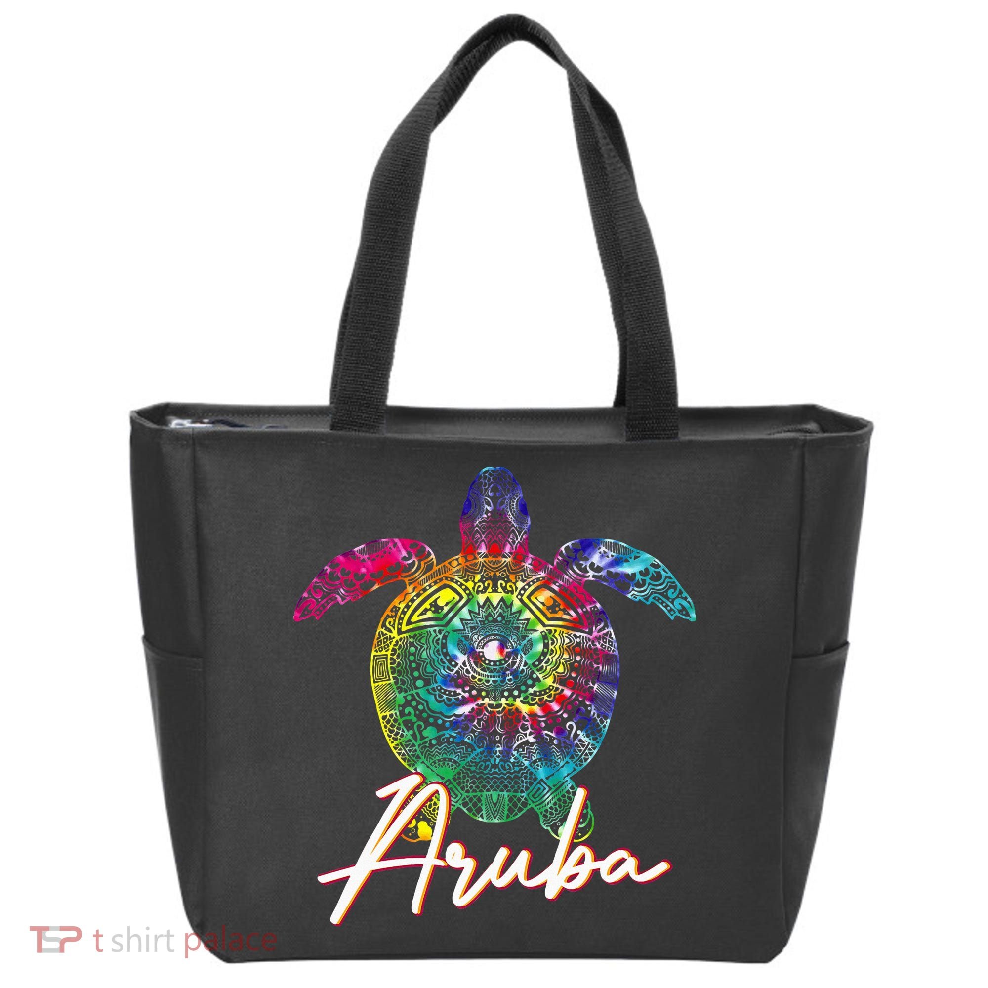 Aruba Tie Dye Sea Turtle Matching Family Vacation Tote Bag