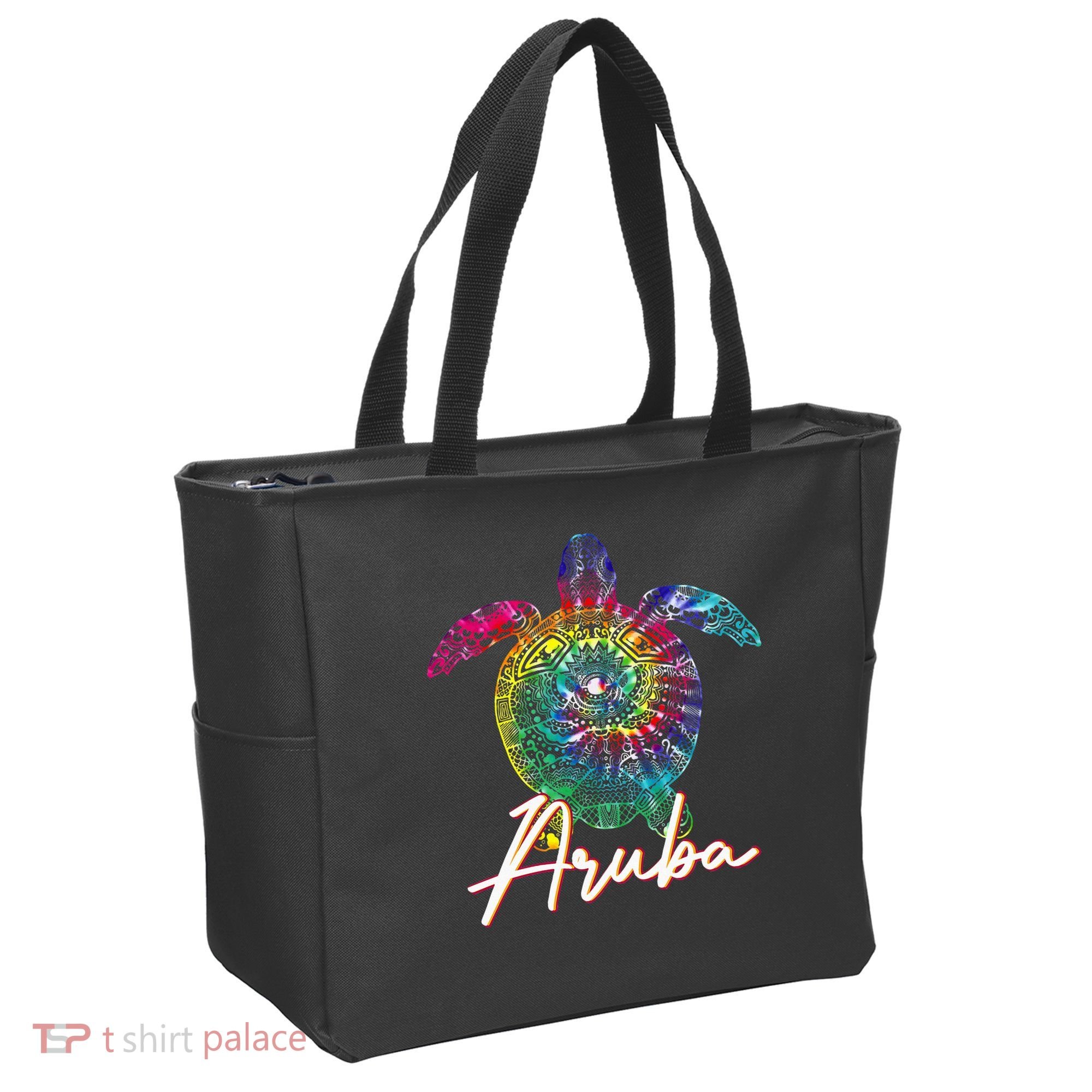 Aruba Tie Dye Sea Turtle Matching Family Vacation Tote Bag
