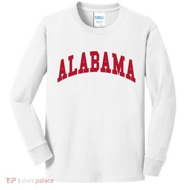 Alabama Throwback Design Classic Kids Long Sleeve Shirt