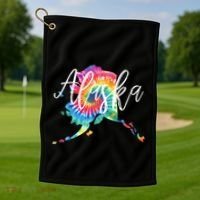 Alaska Tie Dye Golf Towel thumb 1