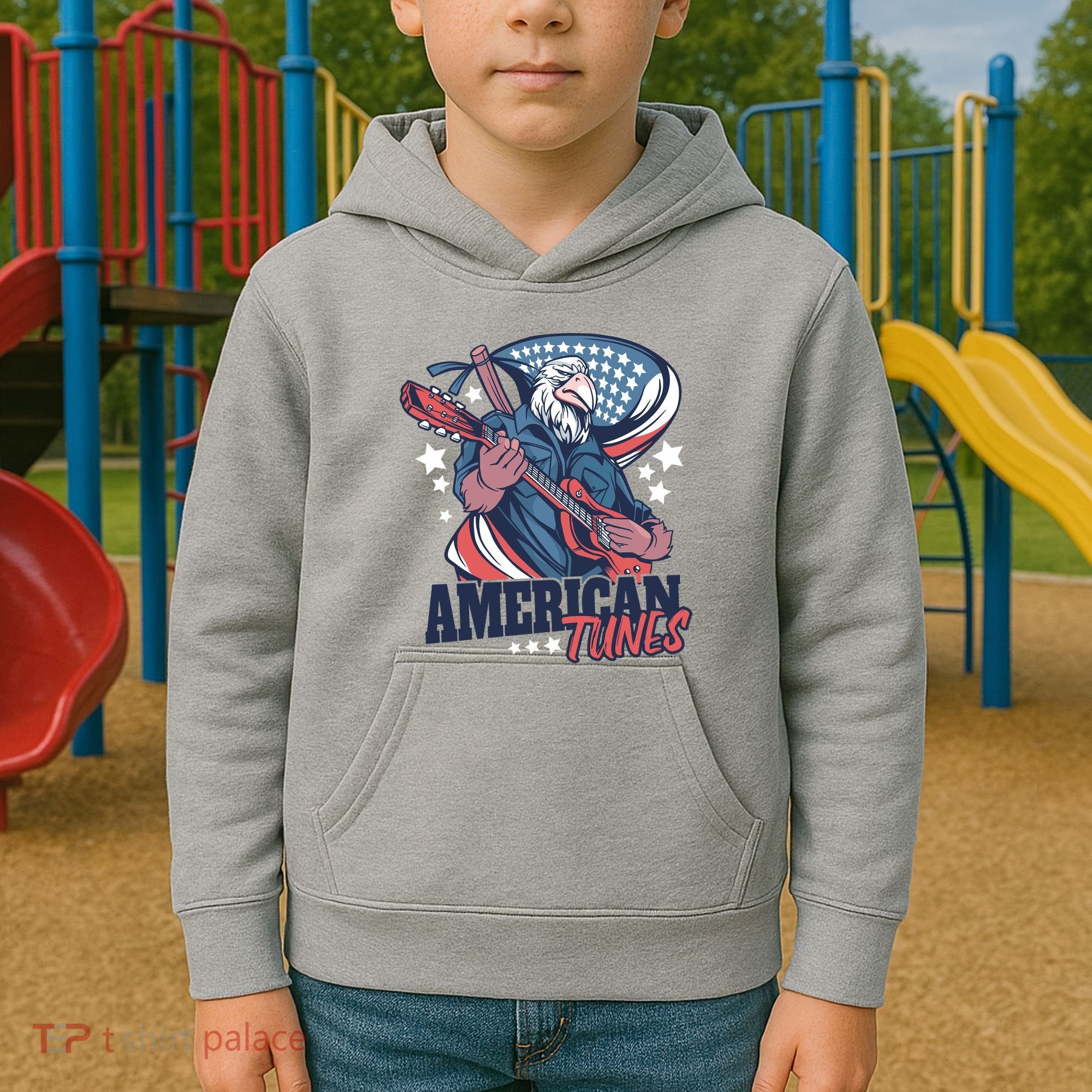 American Tunes Eagle Guitar Kids Hoodie