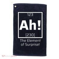 Ah! The Element Of Surprise! Funny Science Lover Golf Towel thumb 0