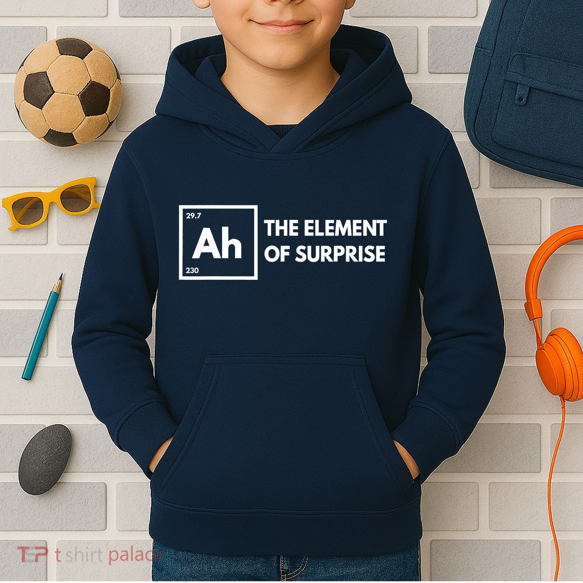 Ah The Element Of Surprise Chemistry Science Humor Teacher Kids Hoodie