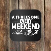 A Threesome Every Weekend Sport Marathon Triathlon Coaster thumb 0