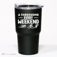 A Threesome Every Weekend Sport Marathon Triathlon Tumbler thumb 0