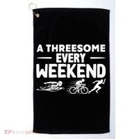 A Threesome Every Weekend Sport Marathon Triathlon Golf Towel thumb 0