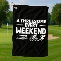 A Threesome Every Weekend Sport Marathon Triathlon Golf Towel thumb 1