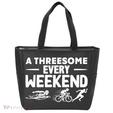 A Threesome Every Weekend Sport Marathon Triathlon Tote Bag
