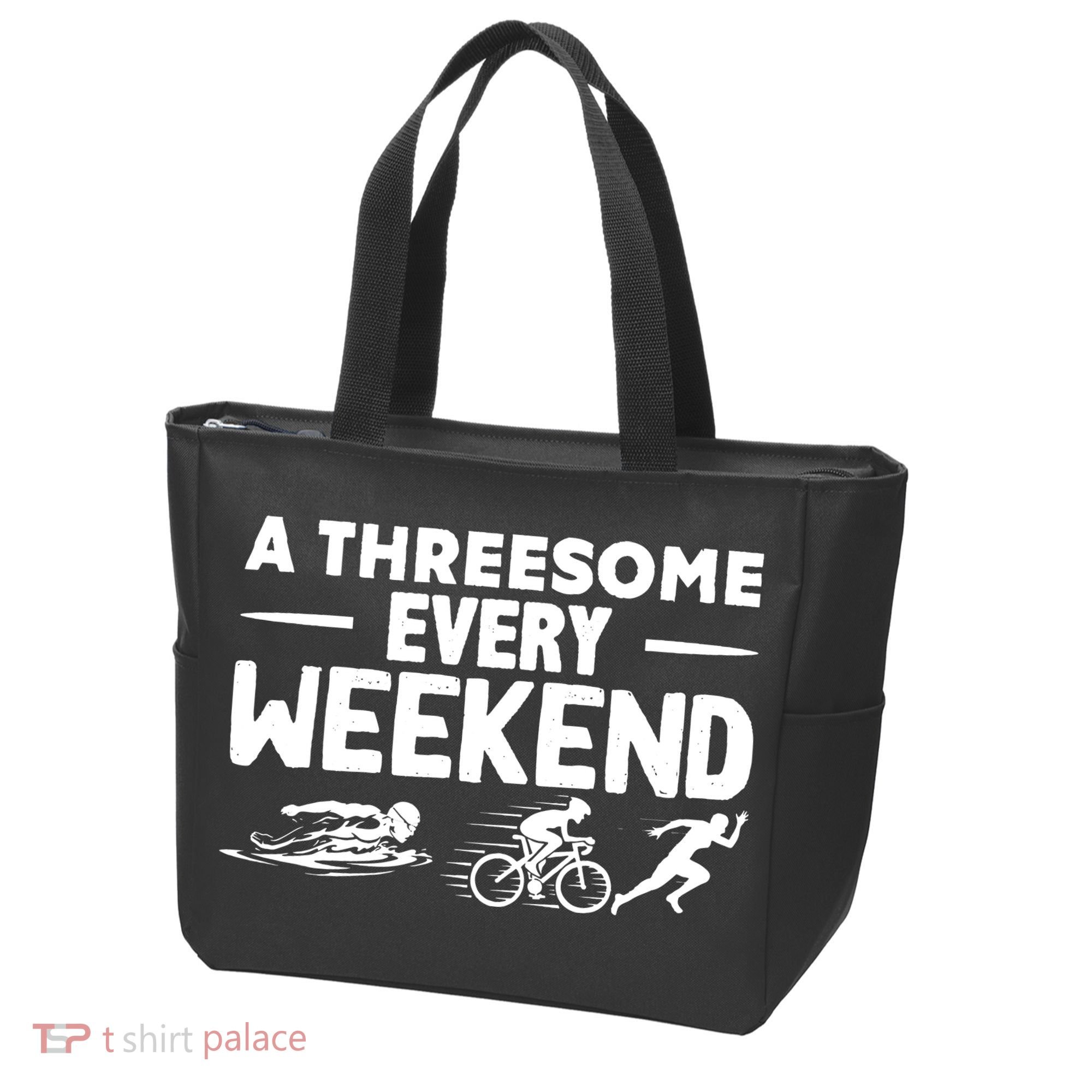 A Threesome Every Weekend Sport Marathon Triathlon Tote Bag