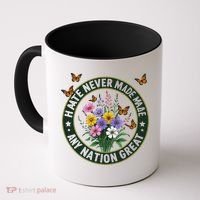 Anti Trump Floral Butterflies Democrat President Liberal Coffee Mug thumb 0