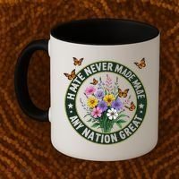Anti Trump Floral Butterflies Democrat President Liberal Coffee Mug thumb 2