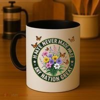 Anti Trump Floral Butterflies Democrat President Liberal Coffee Mug thumb 4