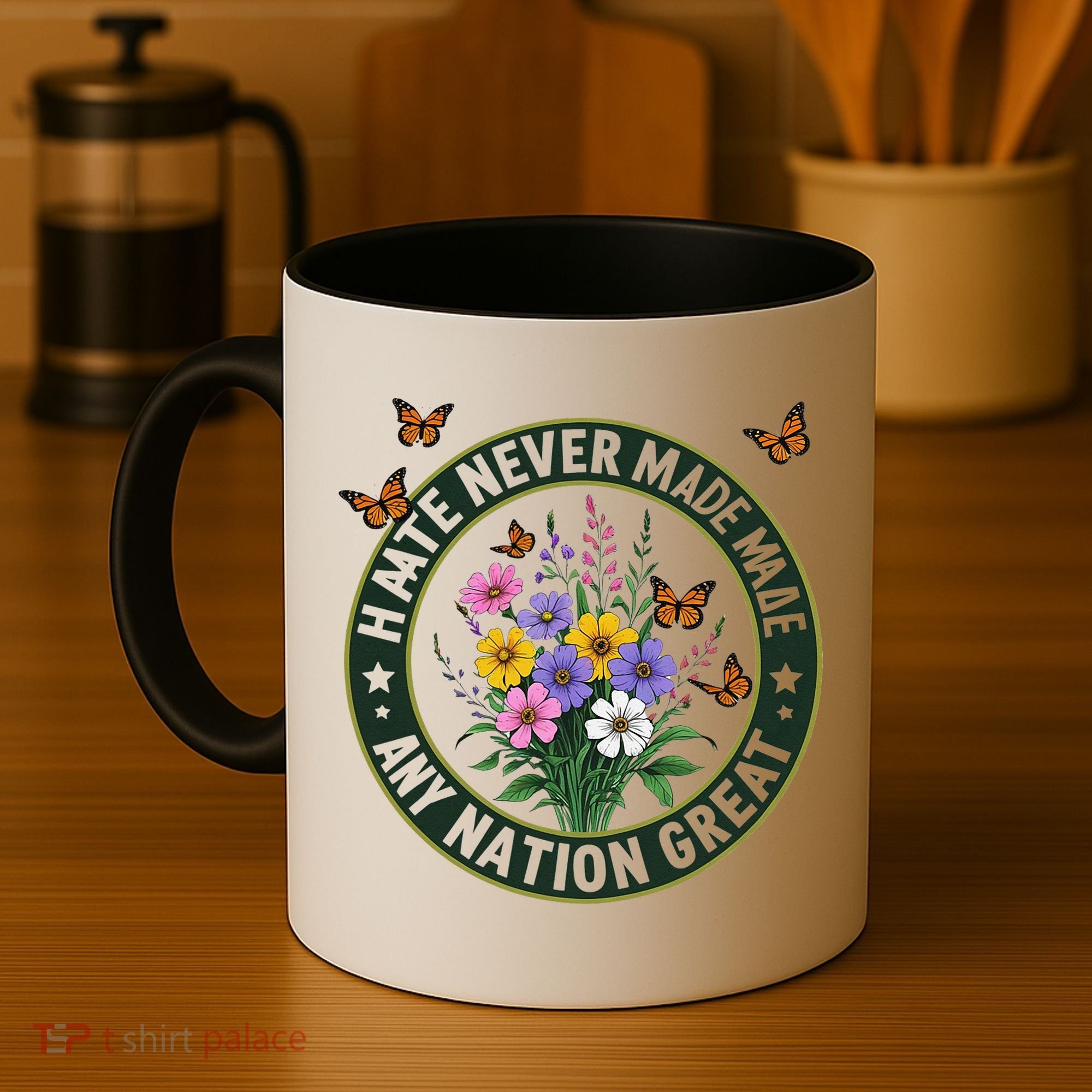 Anti Trump Floral Butterflies Democrat President Liberal Coffee Mug