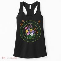 Anti Trump Floral Butterflies Democrat President Liberal Women's Tank Top thumb 0
