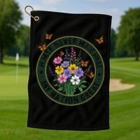 Anti Trump Floral Butterflies Democrat President Liberal Golf Towel thumb 1