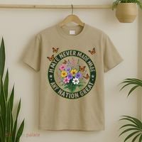 Anti Trump Floral Butterflies Democrat President Liberal T-Shirt thumb 2