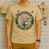 Anti Trump Floral Butterflies Democrat President Liberal T-Shirt thumb 6
