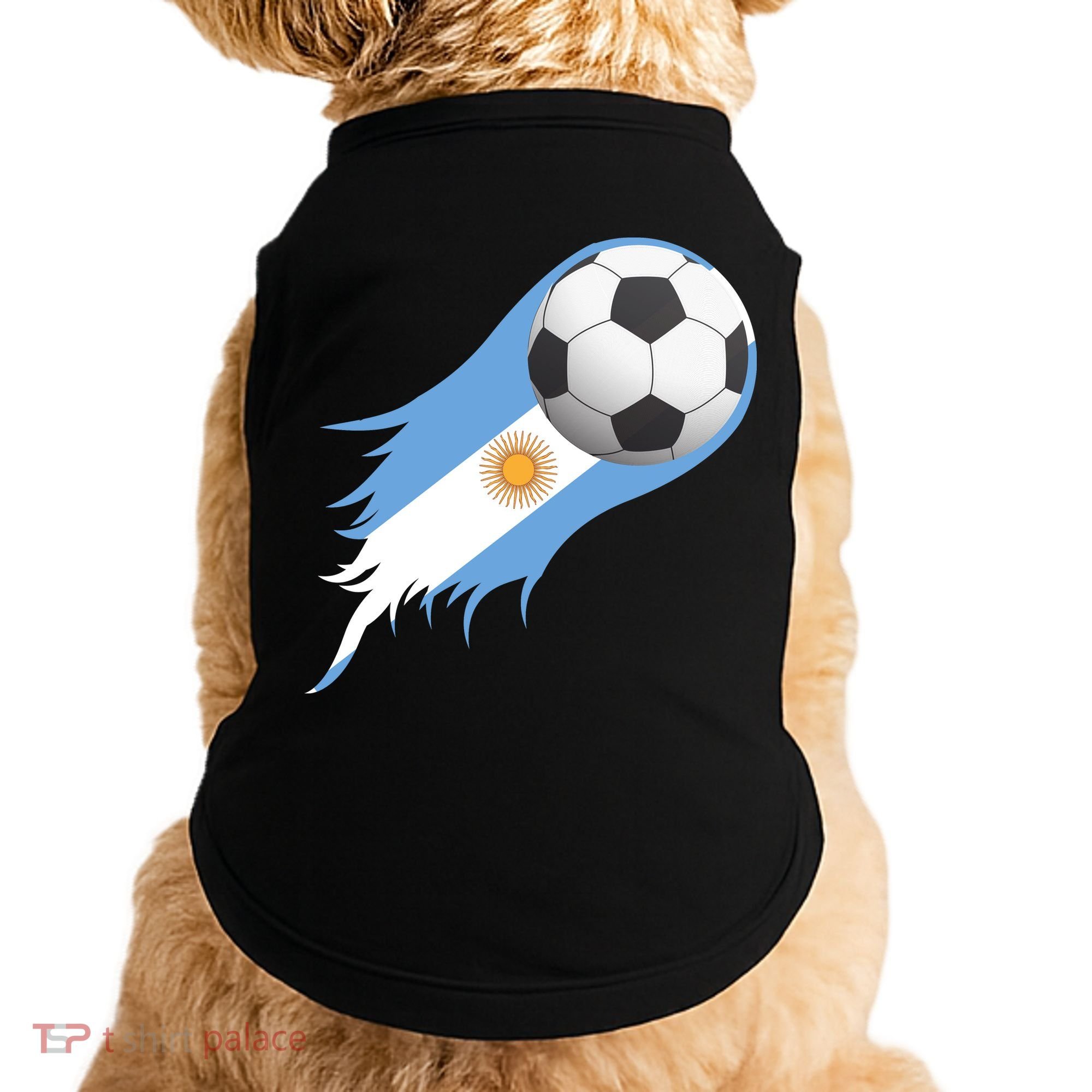 Argentina Team Flag Soccer Ball Doggie Tank