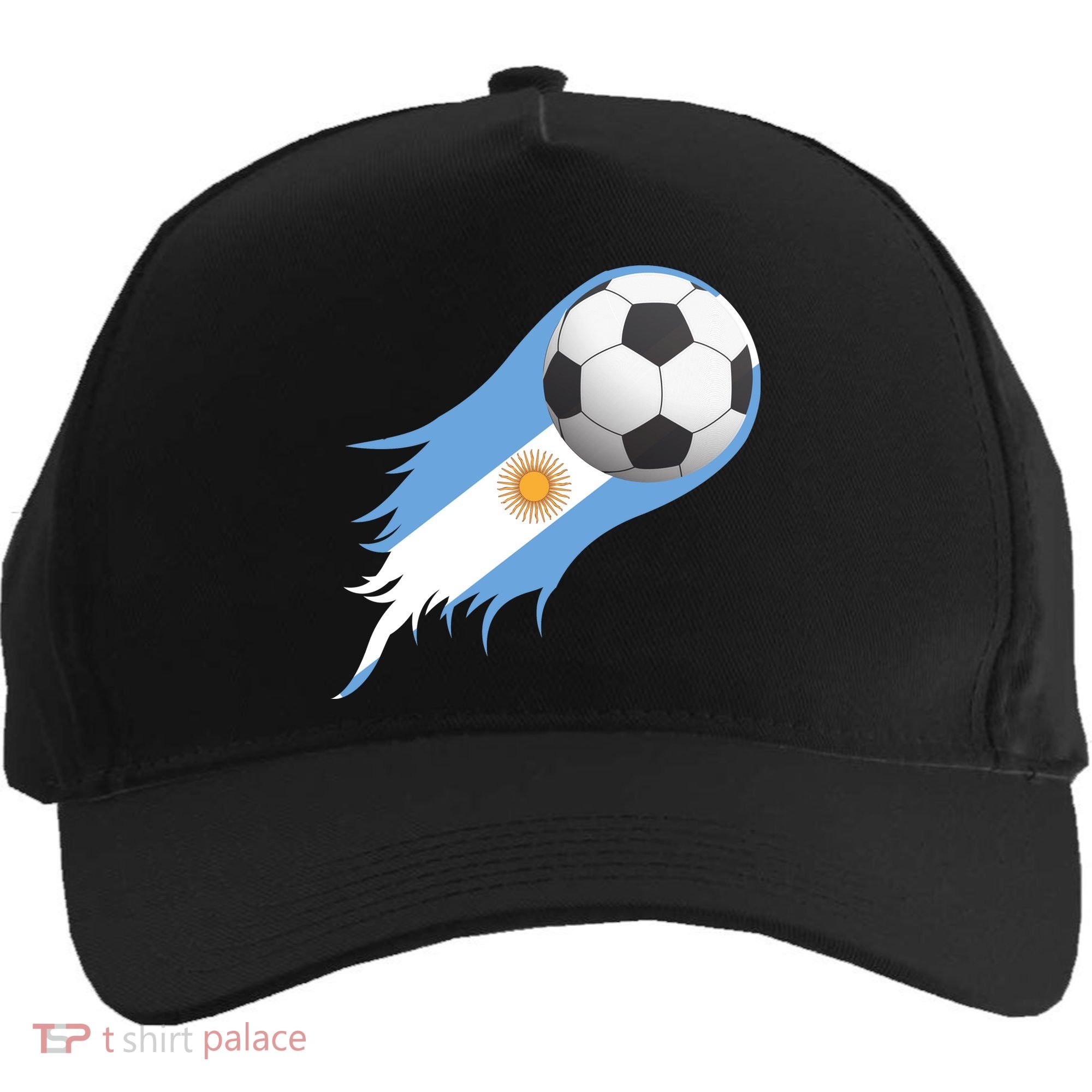 Argentina Team Flag Soccer Ball Five-Panel Snapback Cap