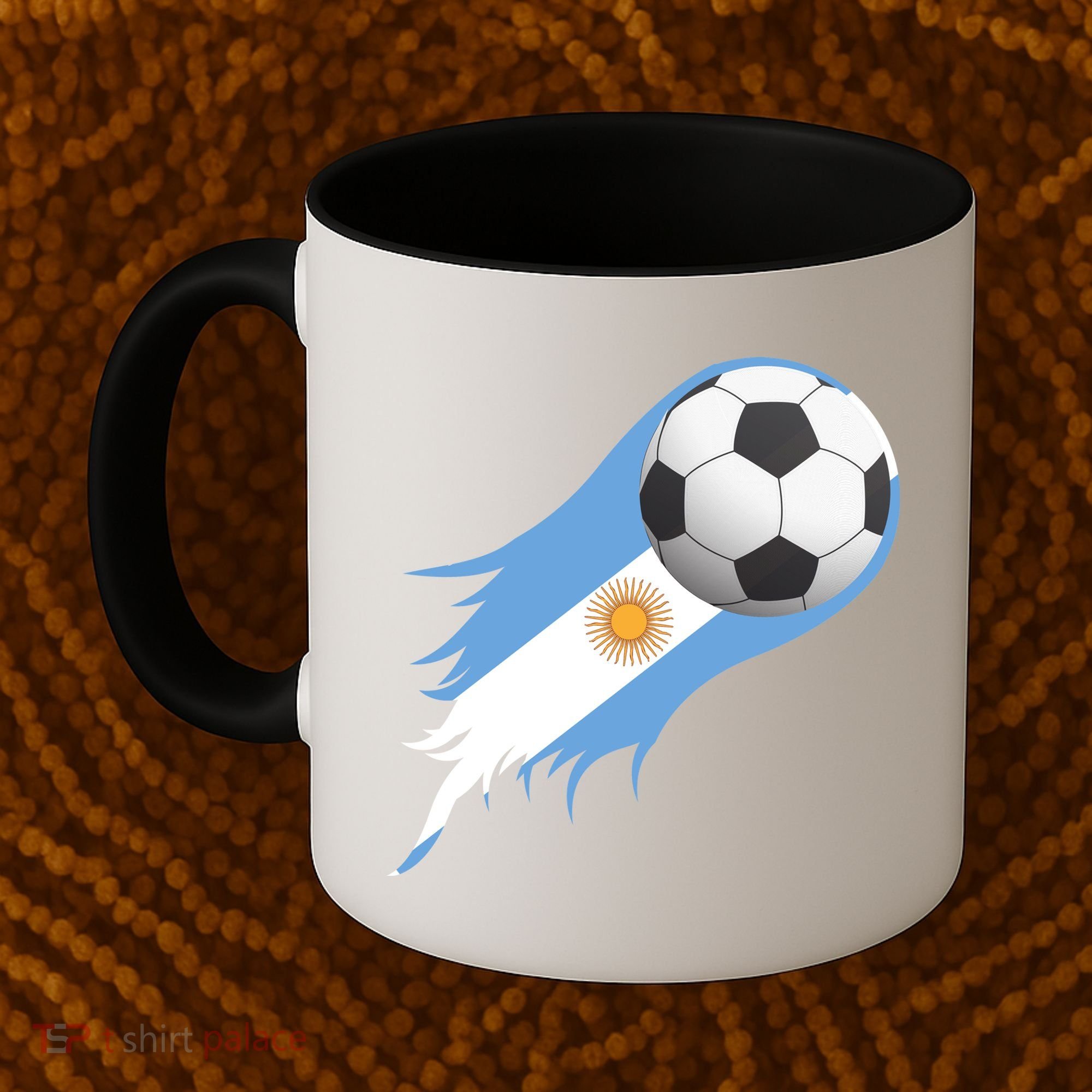 Argentina Team Flag Soccer Ball Coffee Mug