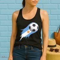Argentina Team Flag Soccer Ball Women's Tank Top thumb 2