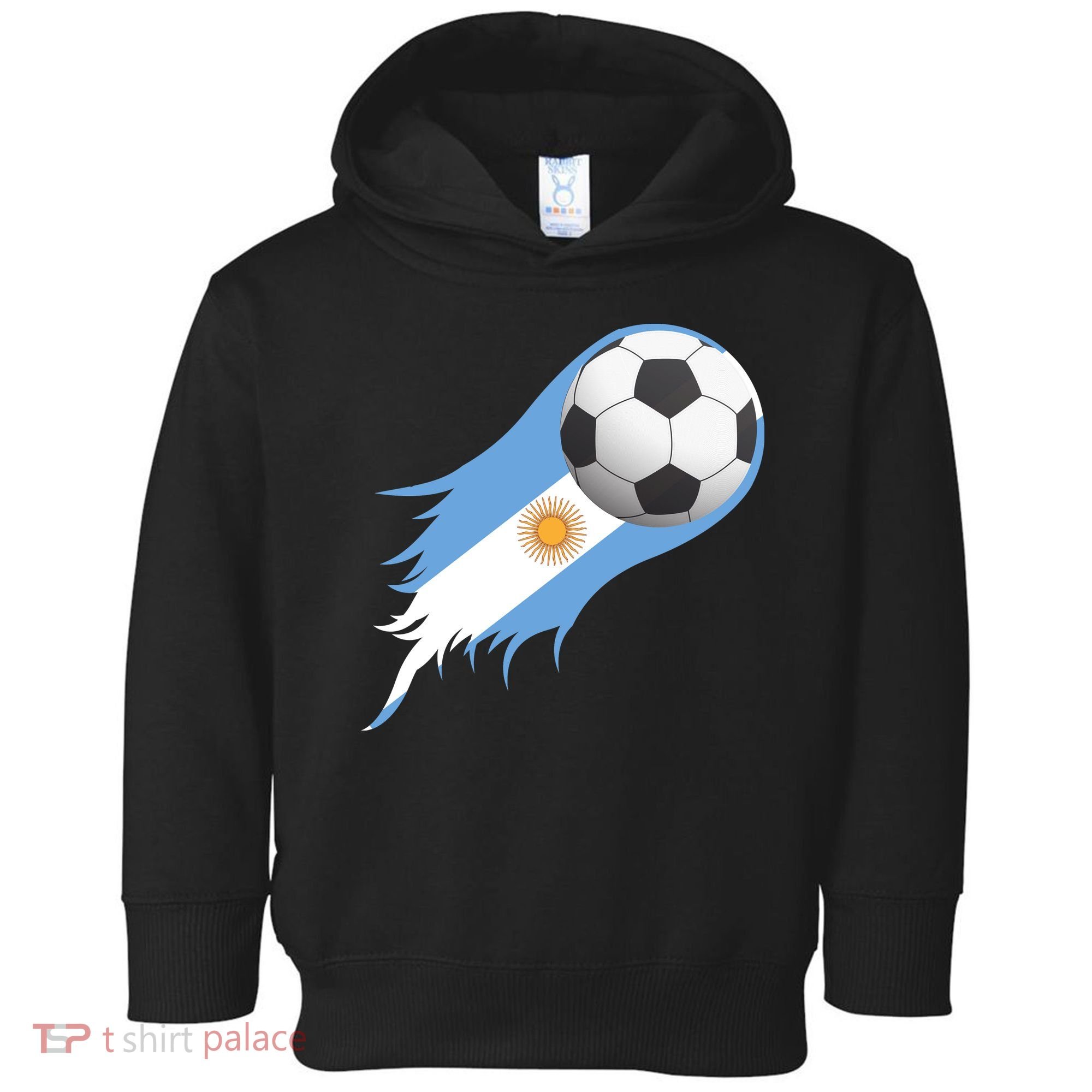 Argentina Team Flag Soccer Ball Toddler Hoodie