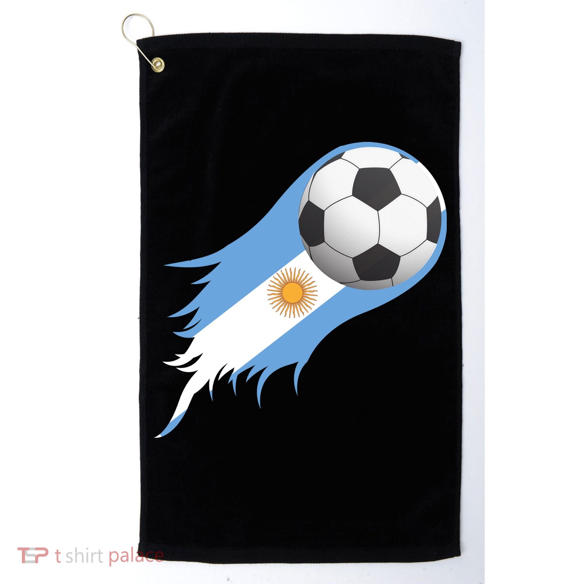Argentina Team Flag Soccer Ball Golf Towel