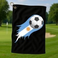 Argentina Team Flag Soccer Ball Golf Towel thumb 1