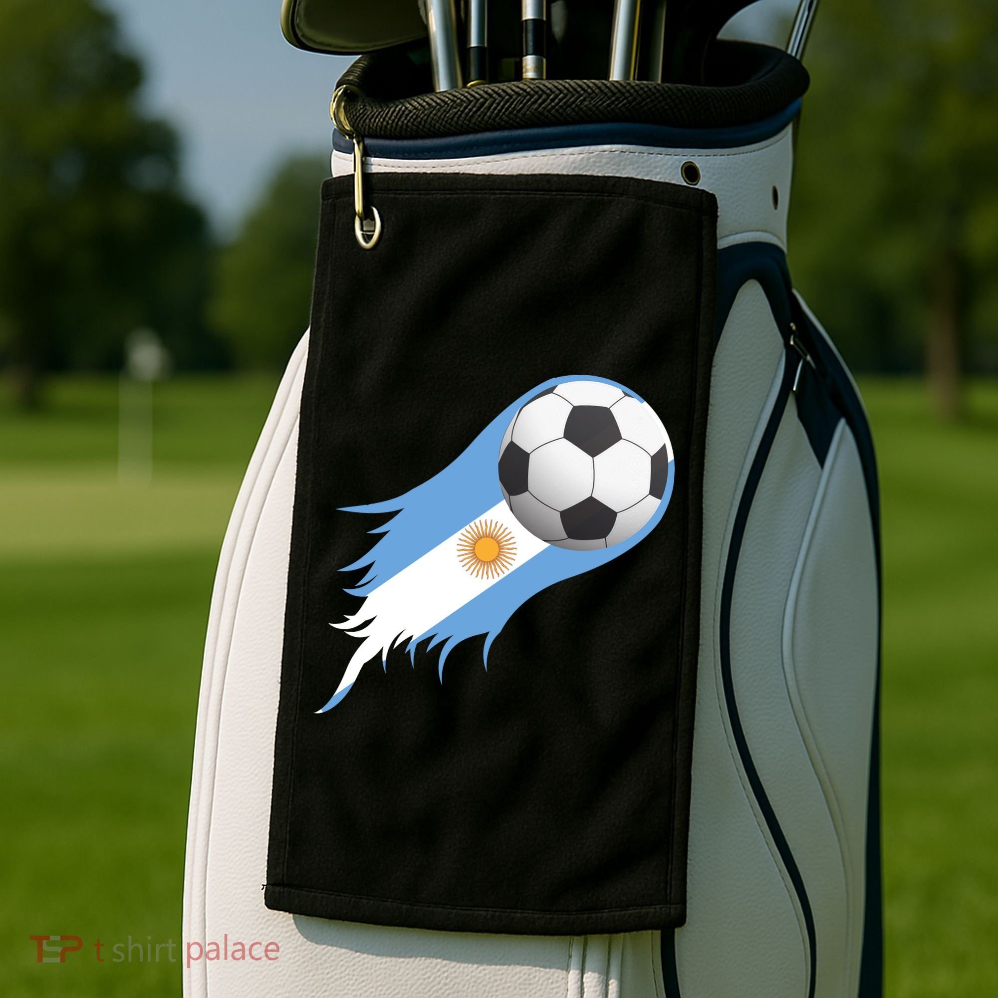 Argentina Team Flag Soccer Ball Golf Towel